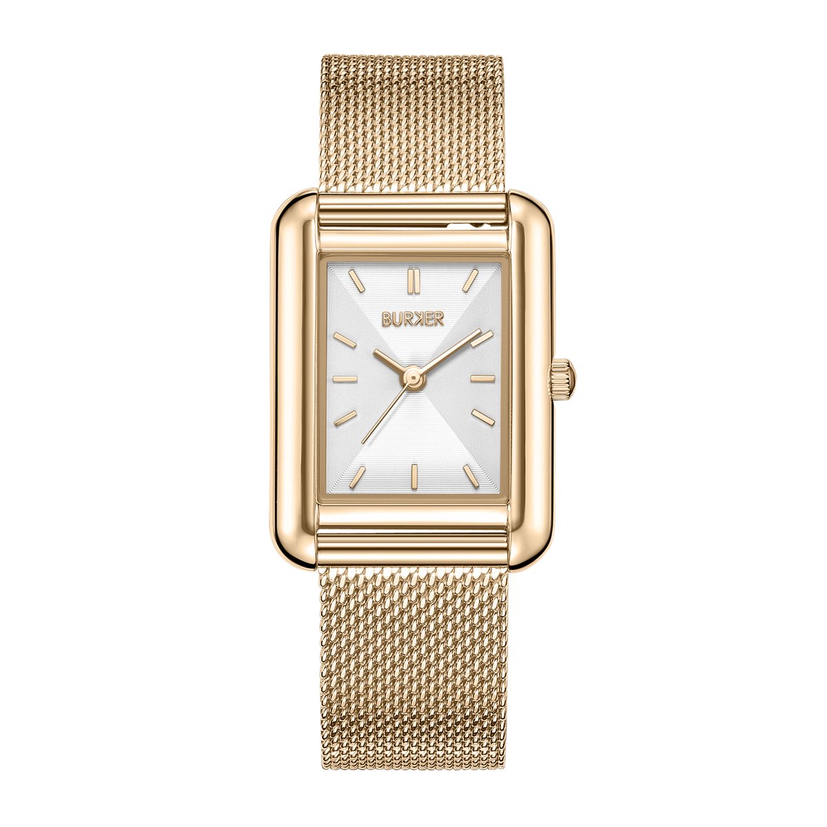 BURKER Olivia Horloge Dames - Vierkant - Goud Wit - Milanese Band - 29mm