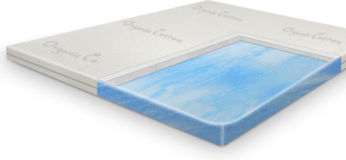 Topper Organic Cotton Koudschuim 160x210 dikte 9 cm