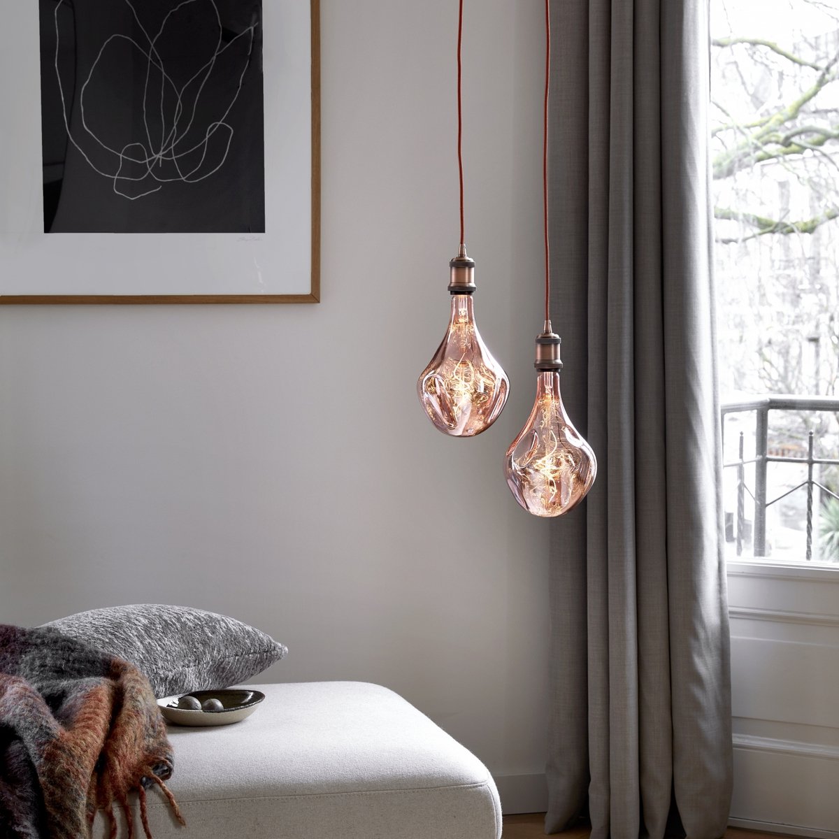 Bol.com Calex Organic EVO XXL Rose - E27 LED Lamp -  Filament Lichtbron Dimbaar - 6W - Warm Wit Licht aanbieding