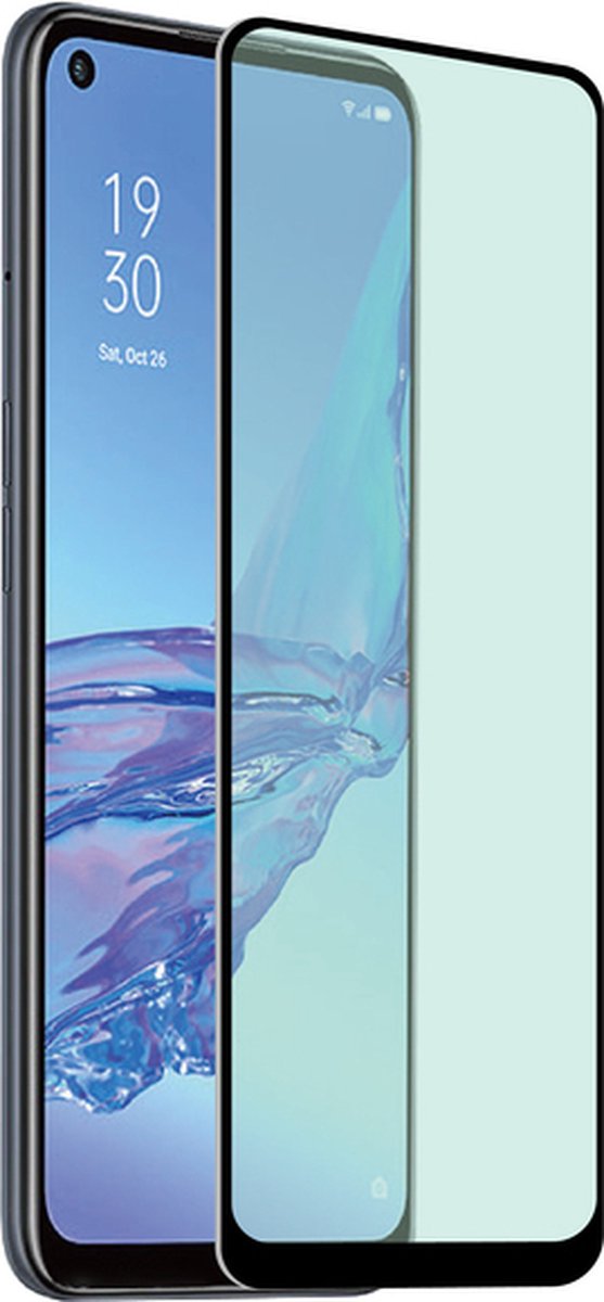Muvit, Anti-bacteriële en anti-vingerafdruk schermbeschermer voor Oppo A53s, Doorzichtig zwart