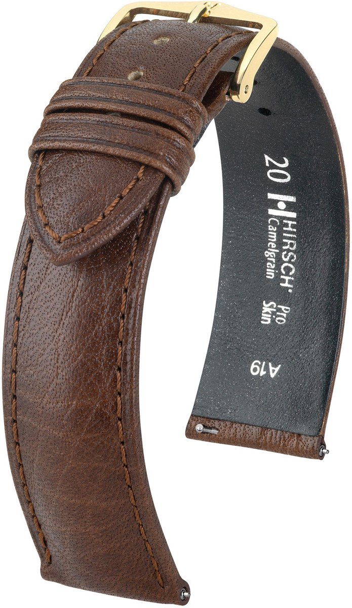Hirsh Horlogeband Camelgrain Bruin - Leer - 14mm