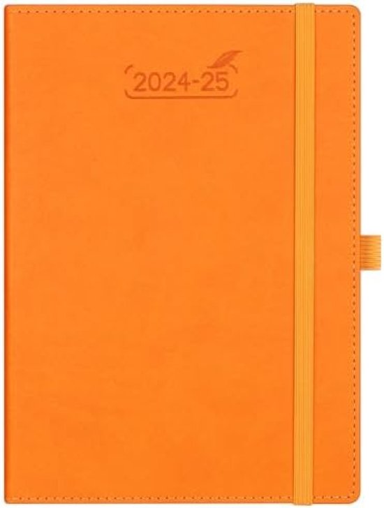 Foto: 18 maanden zakagenda 2024 2025 agenda a5 pu leer hardcover kalender weekkalender juli 24 december 1 week 2 pagina s planner met penhouder