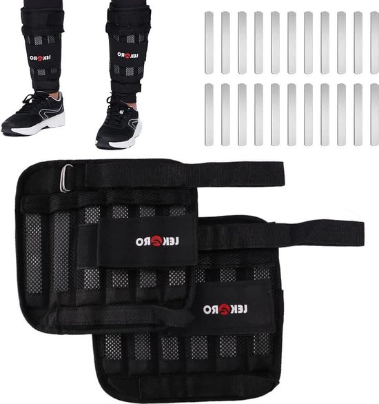 Verstelbare enkelgewichten, beenpolsgewichten, afneembare beengewichten voor mannen en vrouwen, fitness, wandelen, joggen, training, 1 paar set van 2 (max 11 lb