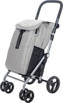 Carlett Classic Duo Boodschappentrolley - Tasinhoud 53L - Koelvak 10L - 4 wielen - Lichtgewicht - Opvouwbaar - Grijs