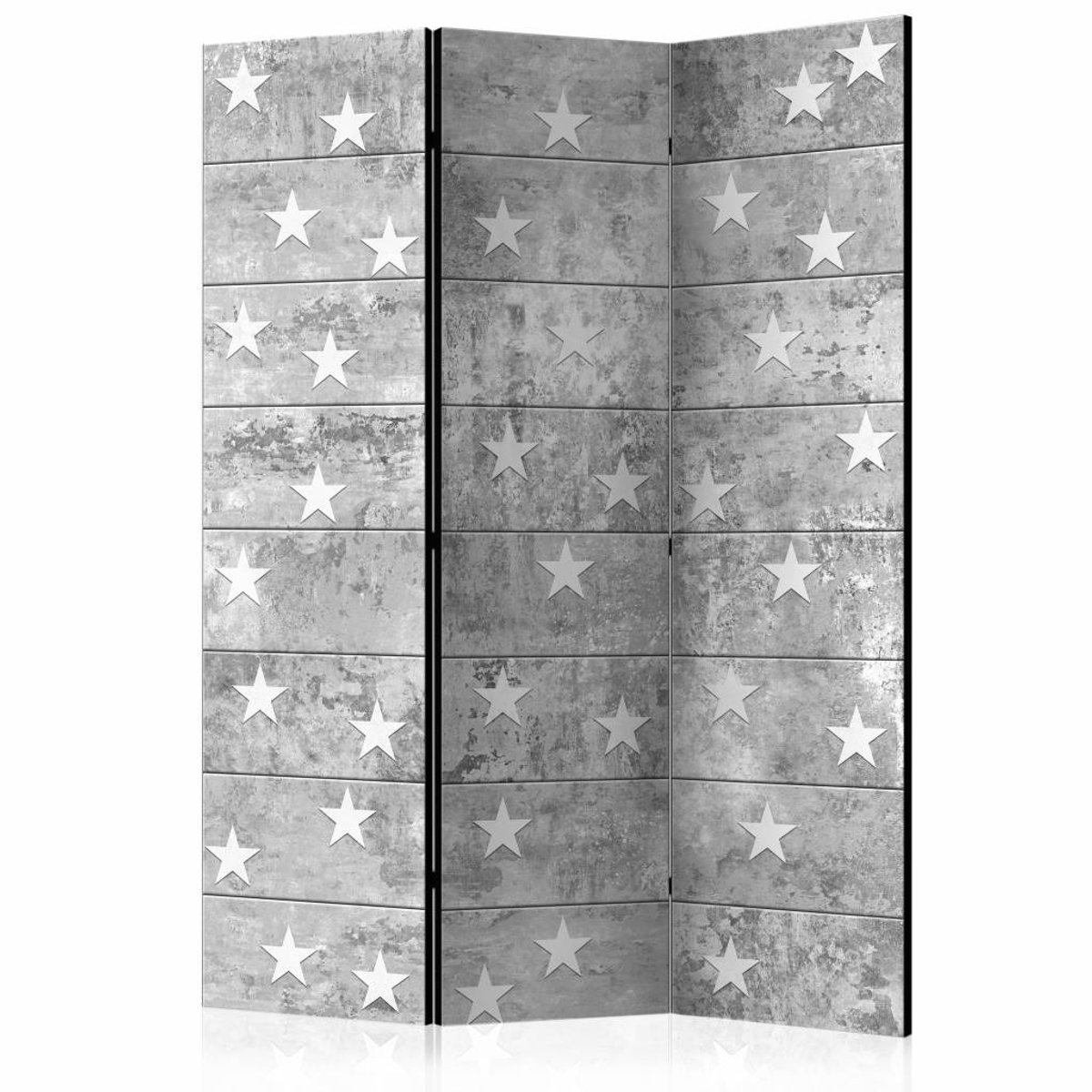 Vouwscherm / Kamerscherm - Sterren op beton 135x172 cm , gemonteerd geleverd dubbelzijdig geprint