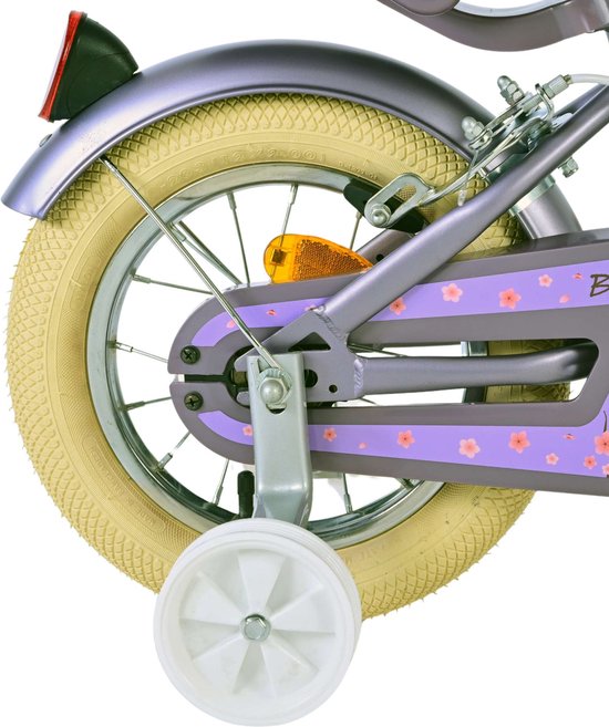 Volare Blossom Kinderfiets - Meisjes - 12 inch - Paars - Twee handremmen van Volare — afbeelding 3