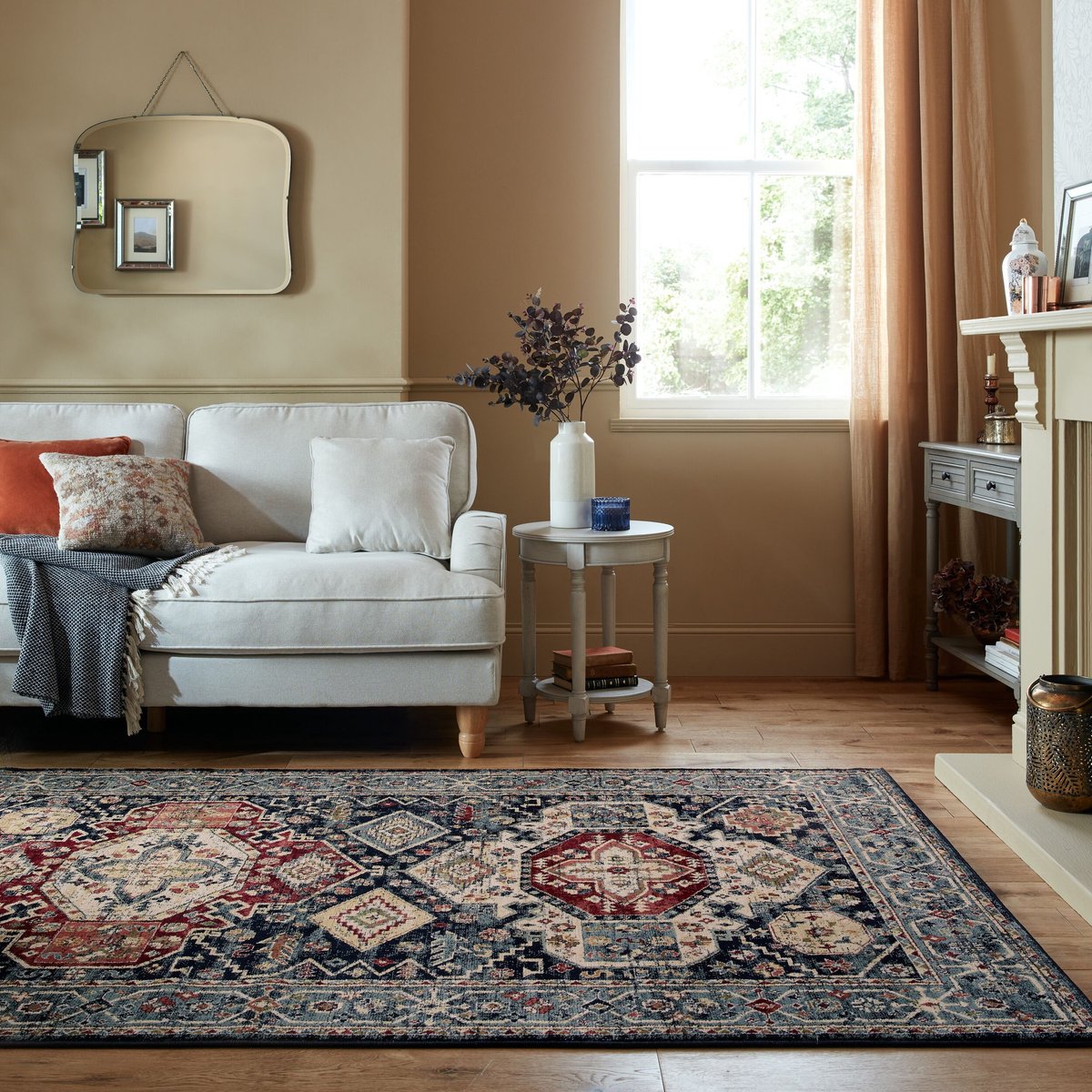 flycarpets Laagpolig vloerkleed Gillingham- Klassiek - Blauw 120 x 170 cm
