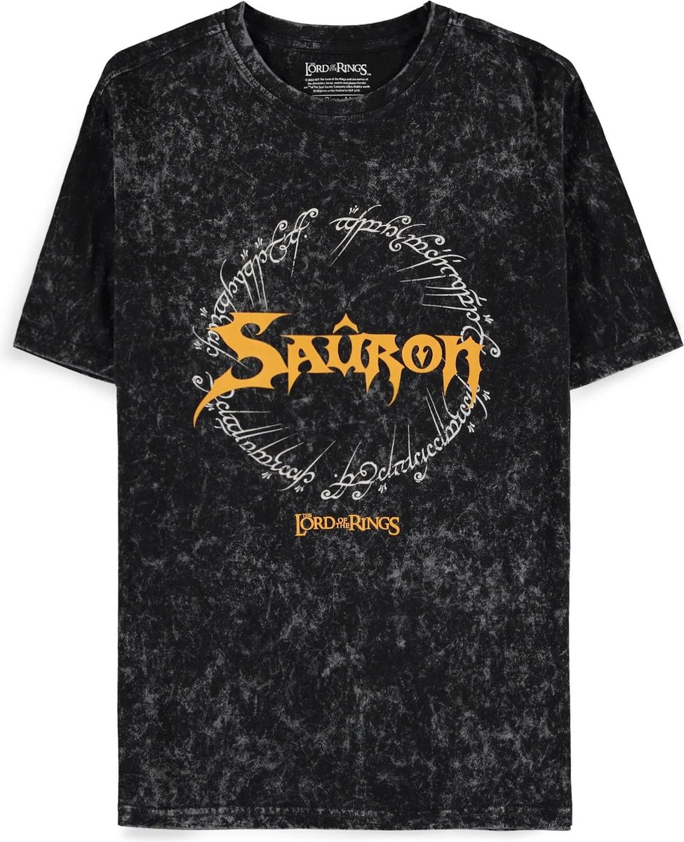 The Lord Of The Rings - Sauron Acid Wash Heren T-shirt - 2XL - Grijs