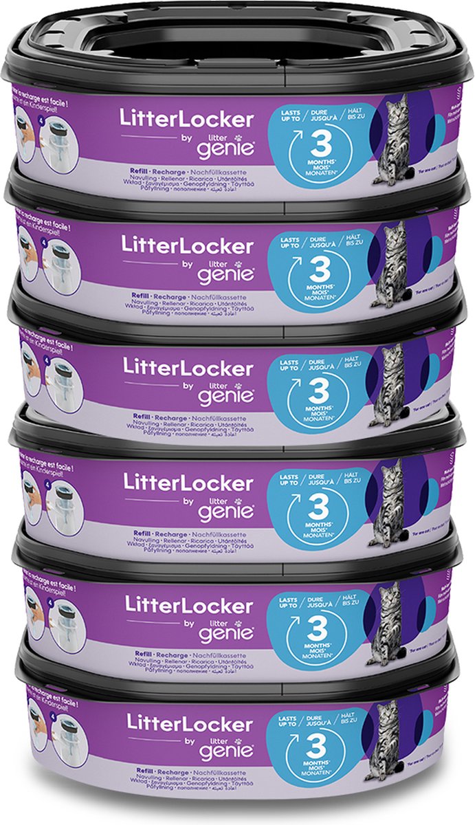 LITTER GENIE LitterLocker Navulling - Vierkante Refills - Geurbestrijding - 6 stuks