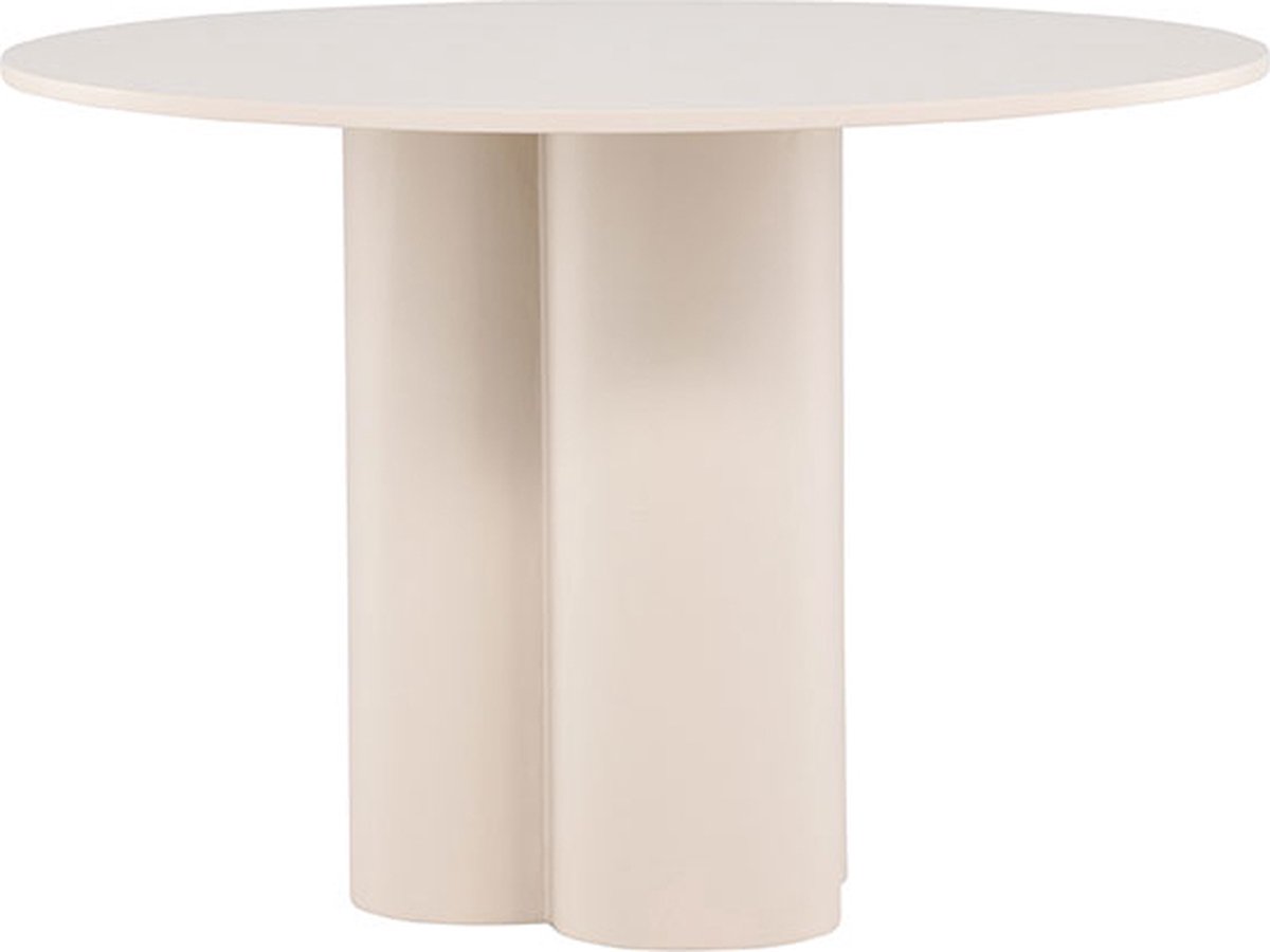 Olivia eetkamertafel Ø110 cm beige.