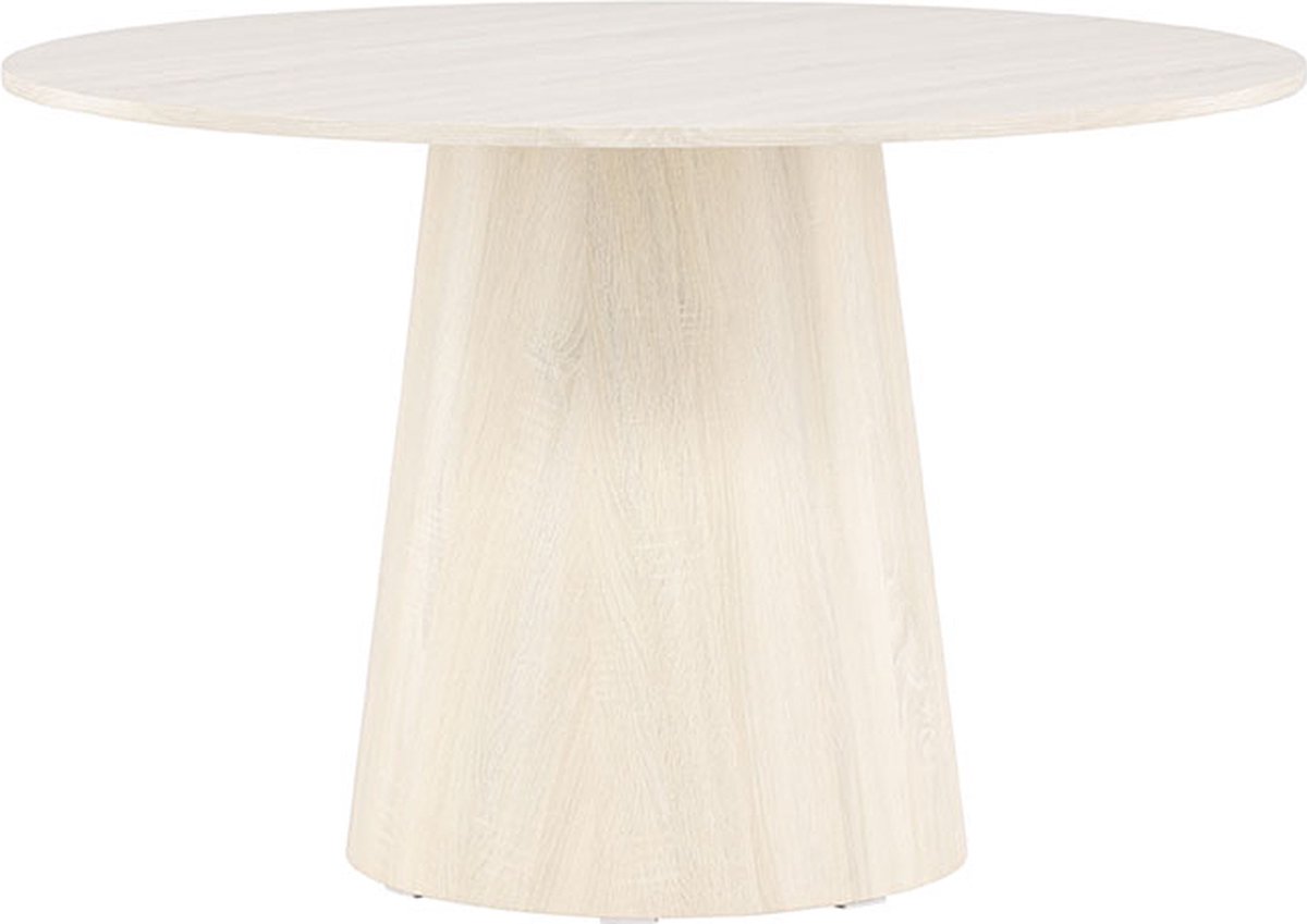 Lanzo eetkamertafel Ø120 cm whitewash.
