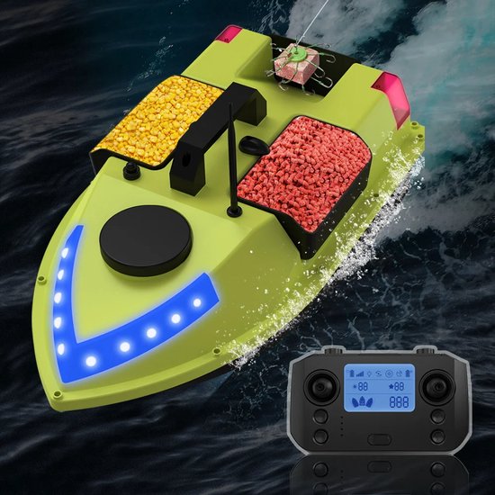 Bateau d'appât de pêche sans fil GPS à télécommande de 500 m, écran LCD