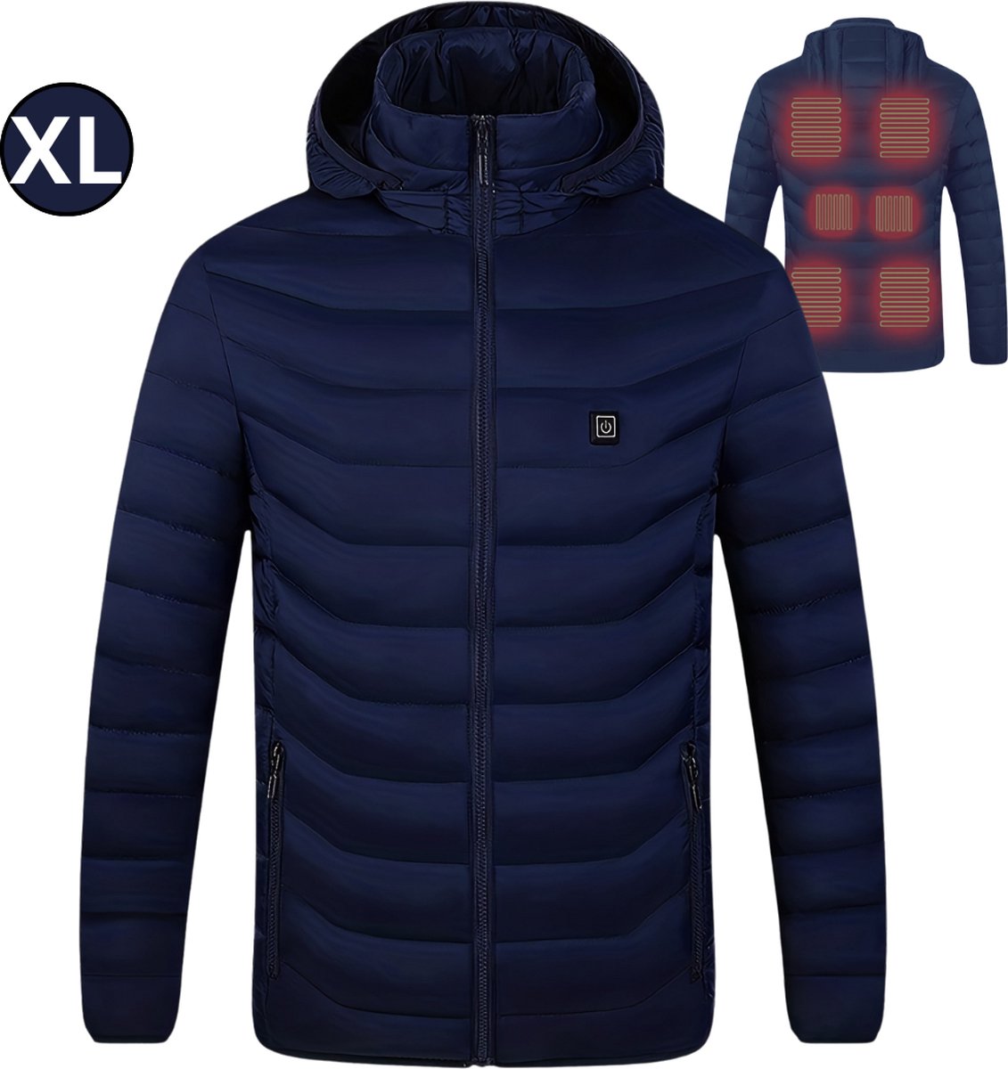 Bovista Verwarmde Jas Heating Jacket Thermo Jas Elektrische Kleding Jas Met Verwarming Met Capuchon Dames & Heren Blauw