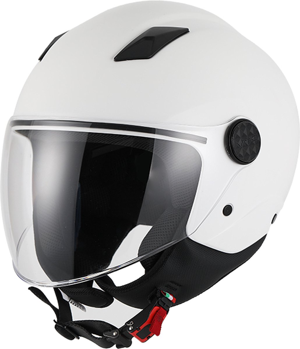 Vito Uno Jethelm - Motorhelm & Scooterhelm - Glans Wit - Maat M