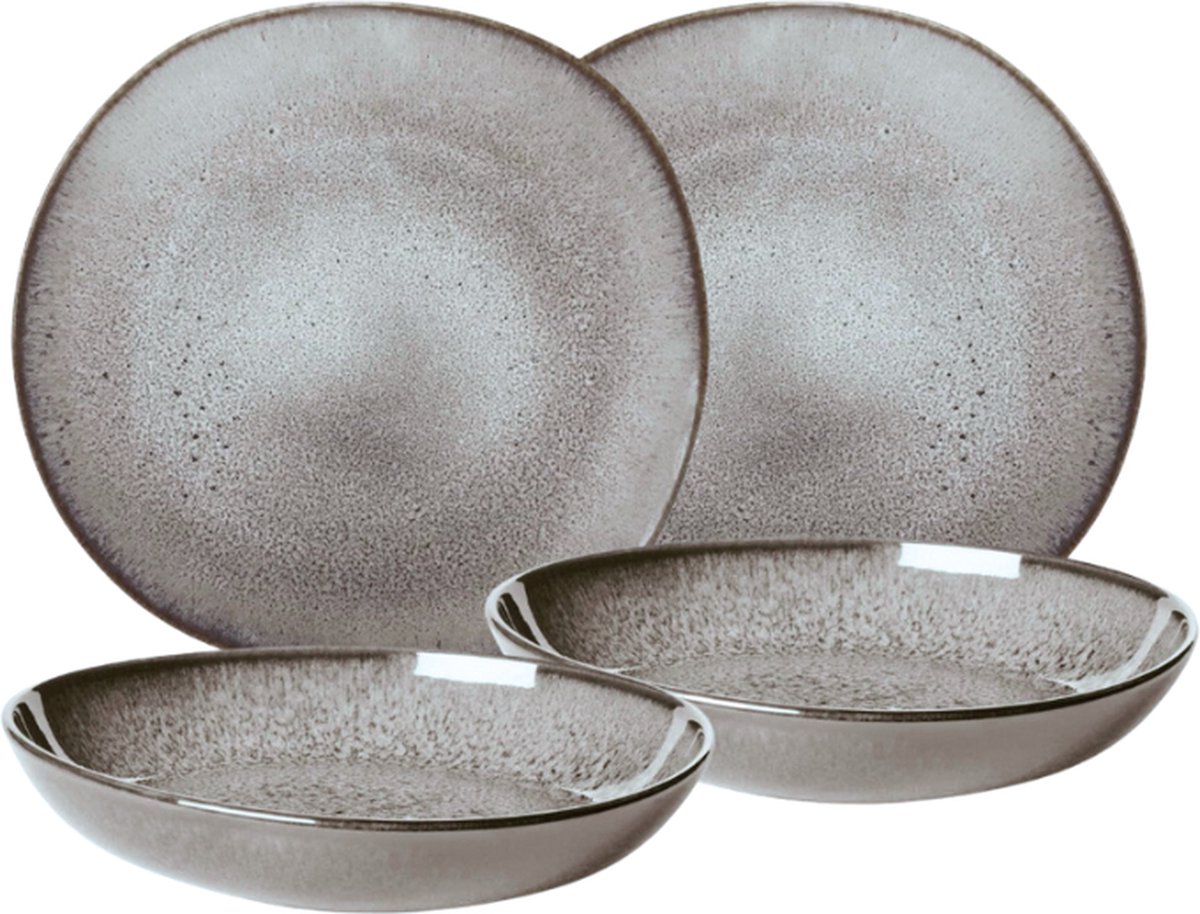 Villeroy & Boch Serviesset Lave - Beige - 4-delig | 2 personen
