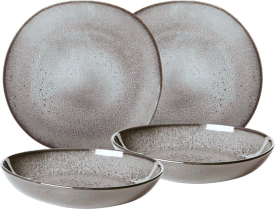 Loberon Serviesset Périers crème - Modern steengoed - Vaatwasser- en magnetronbestendig Loberon Serviesset Périers crème - Modern steengoed - Vaatwasser- en magnetronbestendig