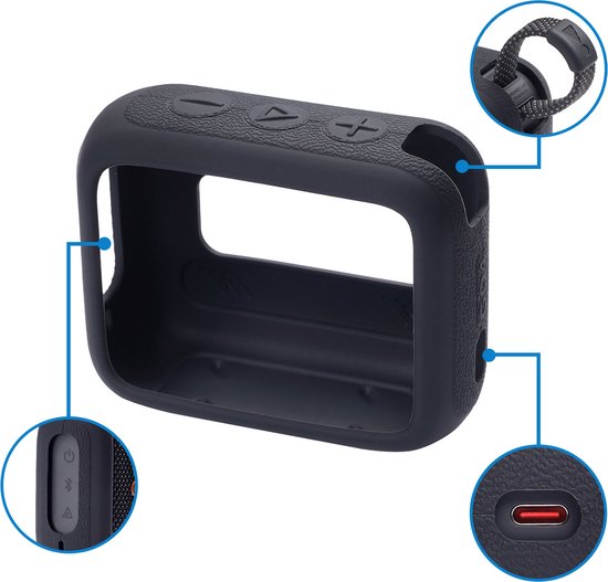 YONO Soft Case geschikt voor JBL Go 4 - Siliconen Hoesje - Zwart van Yono — afbeelding 4