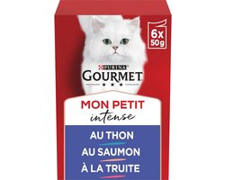 GOURMET Mon Petit met Tonijn, Zalm, Forel Kattenvoer nat 6 x 50g (48 Portiezakje; 2,4kg)