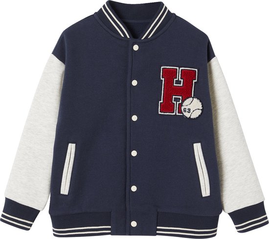 Vertbaudet Sweat style teddy en molleton garçon badge en bouclettes.