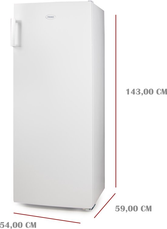 PRIMO PR173DV Congélateur - 161L - énergie D - Congélateur Pose No Frost - 5 Compartiments - Wit