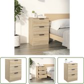 The Living Store Table de chevet A - Table de chevet - 40x36x65 cm - Chêne Sonoma - Résistant à l'humidité