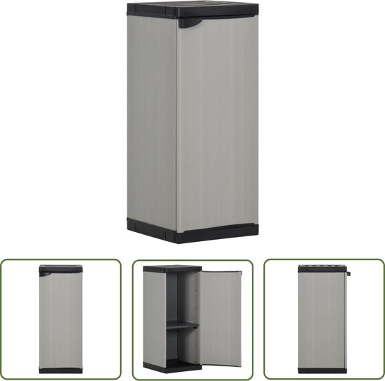Tuinkast met 1 schap 68x40x85 cm grijs en zwart kopen Tuinkast met 1 schap 68x40x85 cm grijs en zwart kopen