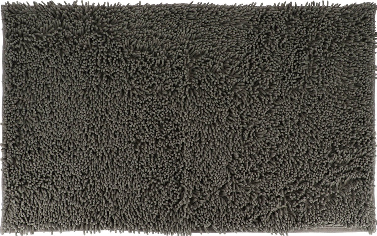 Tendance Badmat microfiber - hoogpolig - grijs - 50x80 cm - absorberend - badkamer - antislip