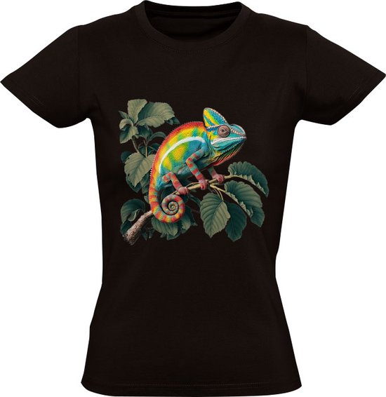 Kameleon Kleuren Design Dames T-shirt - dieren - hagedis - reptiel - insect