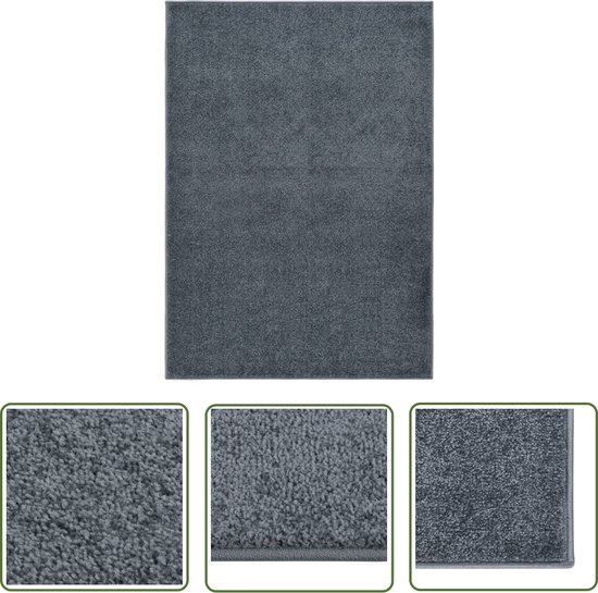 The Living Store Vloerkleed – Antraciet – 240 x 340 cm – Geschikt voor vloerverwarming