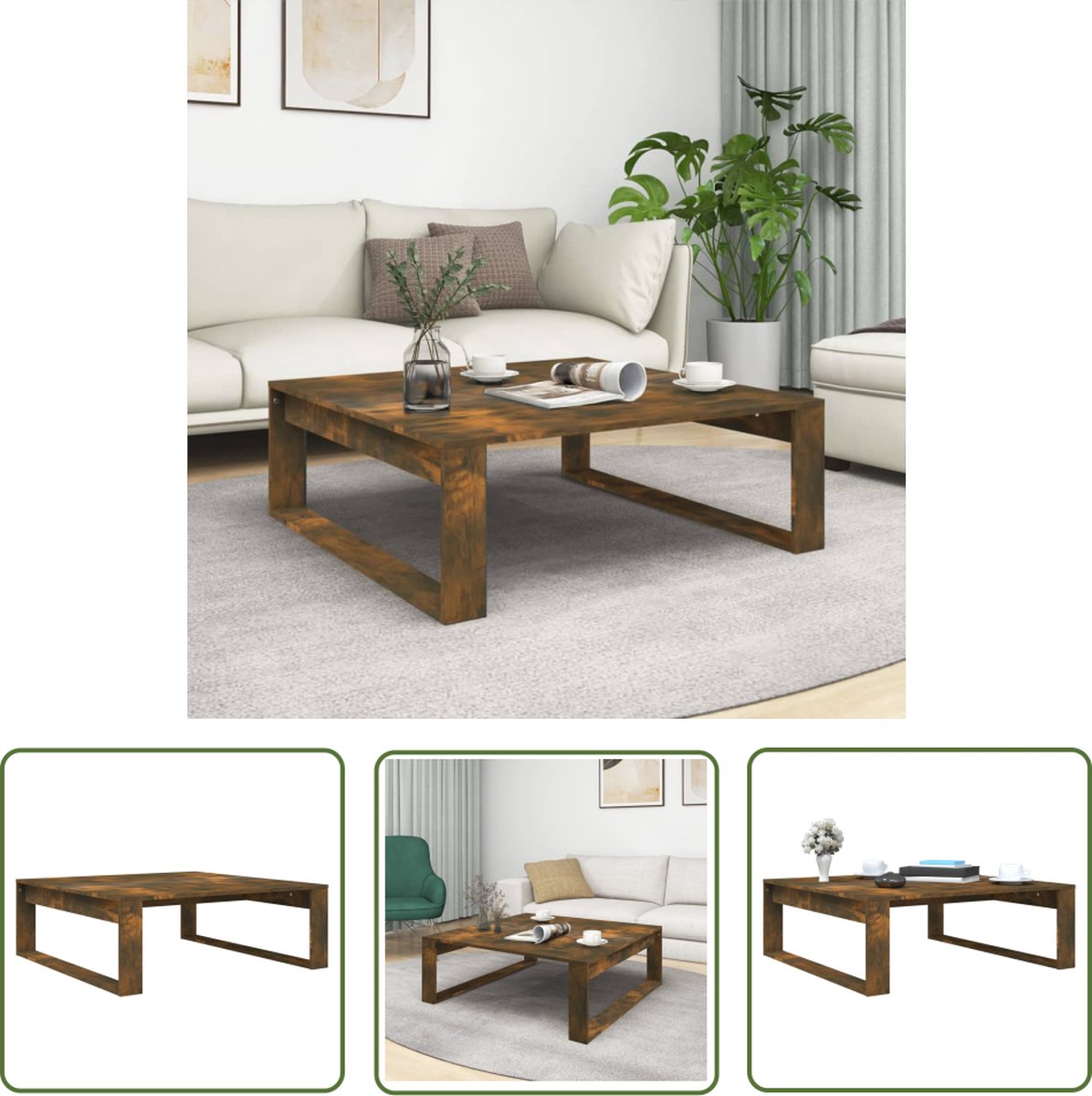 vidaXL Salontafel 100x49,5x31 cm bewerkt hout hoogglans wit, bijzettafel, bijzet tafel, woonkamer tafel, tafel, salon tafel, koffietafel, koffie tafel