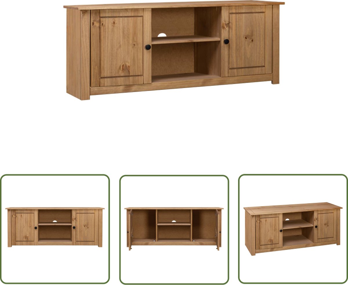 vidaXL Grenoblehouten Tv-kast - Tv-kast - Tv-kast Panama Range 120x40x50 cm massief grenenhout - Vintage Tv-stand - Rustic Tv Stand - Mediabox