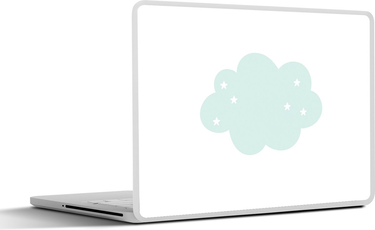 Laptop sticker - 13.3 inch - Wolk - Sterretjes - Pastel - Kinderen - Baby - 31x22,5cm - Laptopstickers - Laptop skin - Cover