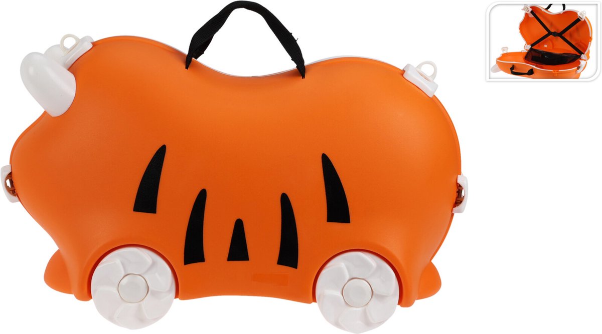 Relaxwonen - Kinderkoffer - Oranje - Op wieltjes - Extra stevig - maximaal 50kg
