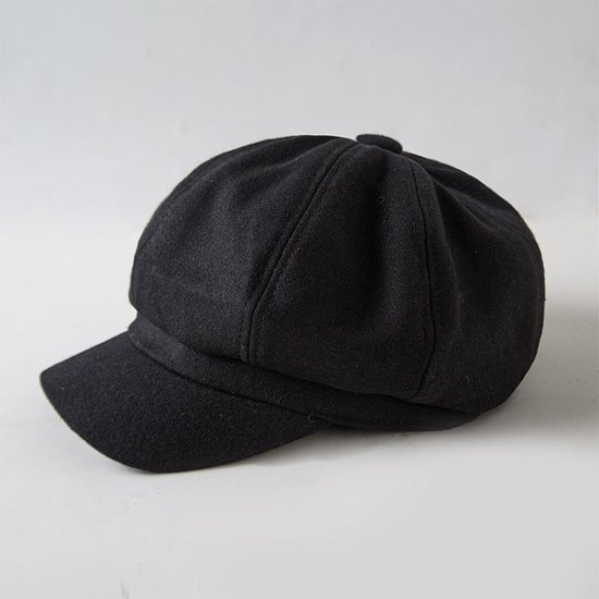 Foto: Effen baret voor dames retro mode wollen baret dikke warme eendenbekmuts zonnescherm wintermuts eendenbek achthoekige hoed zonnescherm winddichte hoed zwart 13cm
