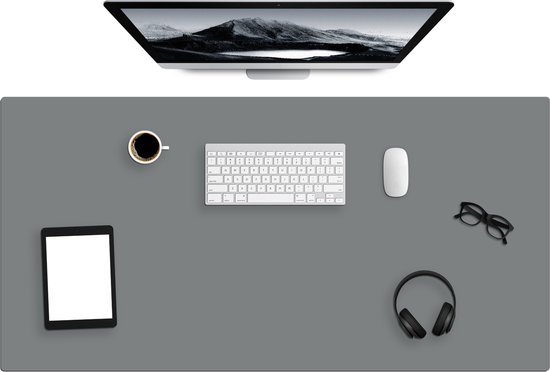 Sous-main 120x60 cm - Grijs - Tapis de souris XXL - Tapis de bureau - Grands Tapis de souris