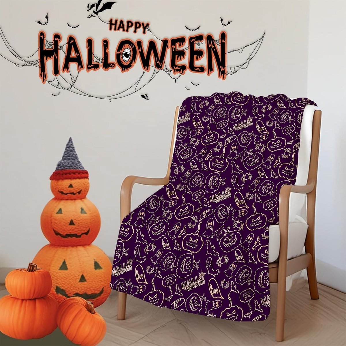 Mateju Zachte fleece deken, Halloween-pompoen voor woonkamer Mateju Zachte fleece deken, Halloween-pompoen voor woonkamer