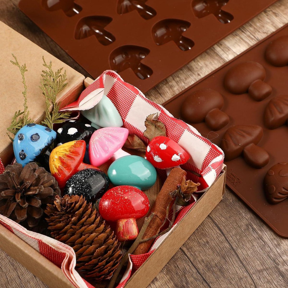 Chocoladevorm in de vorm van een hart met 6 gaten, antiaanbaklaag