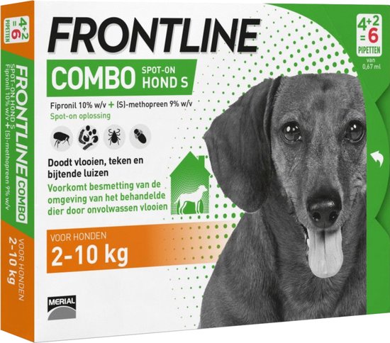 Frontline Combo - Anti vlooien- tekenmiddel - 2-10kg - Hond - 6 pipetten