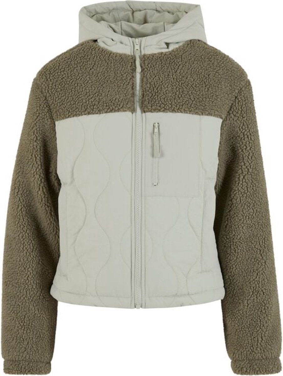 Urban Classics Sherpa Crinkle Nylon Mix Dames Tussenseizoensjas – S Groen