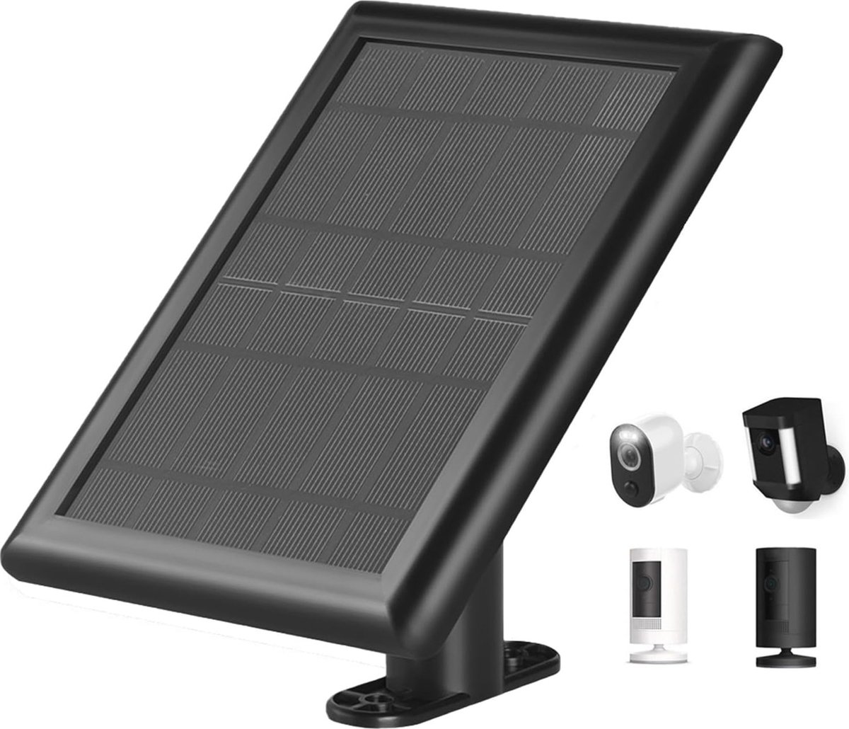 Zonnepaneel voor Buitenbeveiligingscamera's - Draagbare Solar Charger voor Consistente Stroomvoorziening
