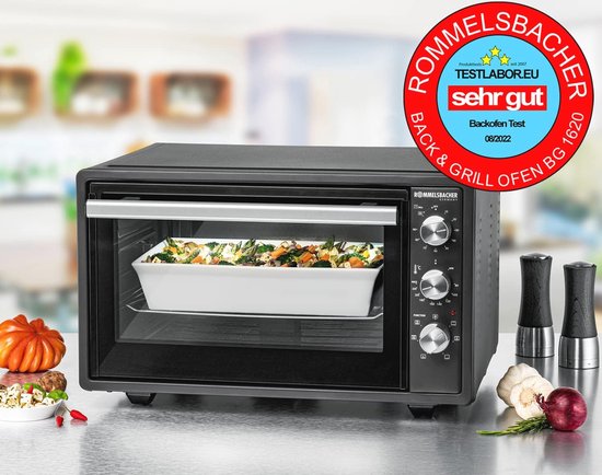 BEHOME Elektrische oven 38 liter, geventileerd, zelfreinigend