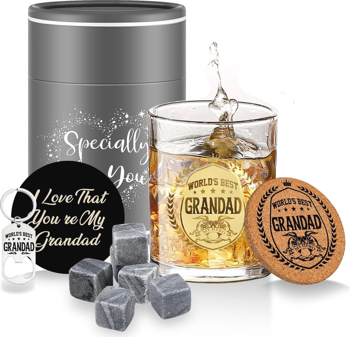Gepersonaliseerd Whiskyglas voor Mannen - Perfecte Verjaardagscadeaus voor Opa