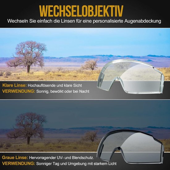 OneTigris Airsoft Bril, Tactische Veiligheidsbril Met 3 Verwisselbare Lenzen Jachtbril Ce En166 En Ansi Z87 1 Glazen Voor Paintball Jacht Cs Fietsen Outdoor Coyote Bruin 674054233
