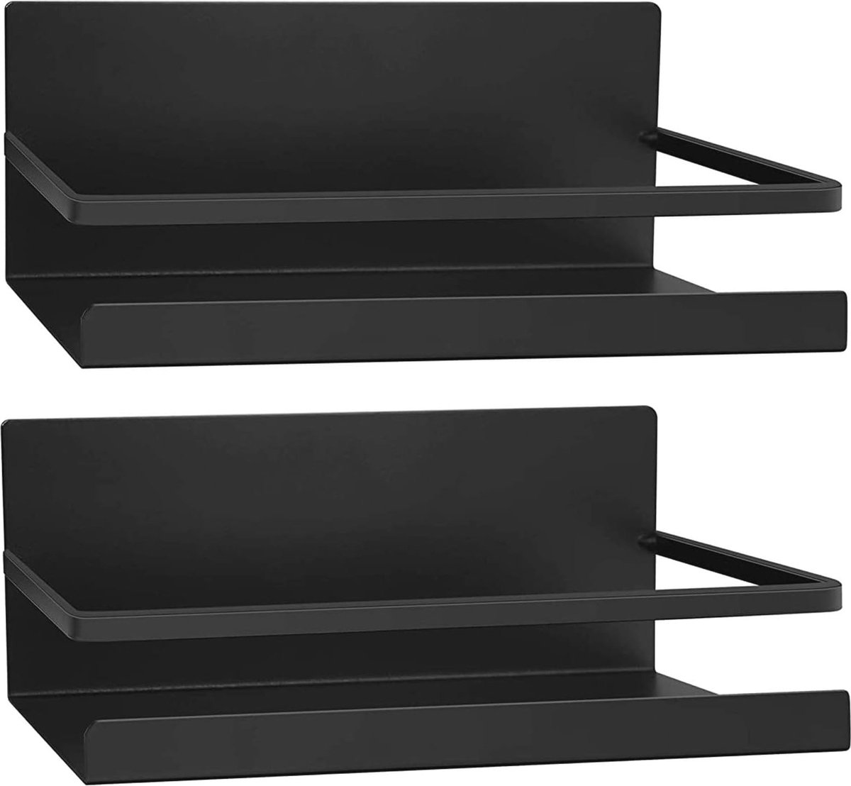 Koelkastrek hangrek voor kruidenrek - magneet keukenrek organizer opslag zwart 2 stuks kruidenrek ophangbaar
