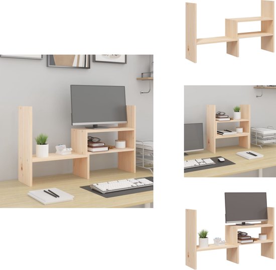 vidaXL Monitorstandaard 85x23x15,5 cm bewerkt hout grijs sonoma eiken, monitor standaard, monitorverhoger, schermverhoger, computerstandaard