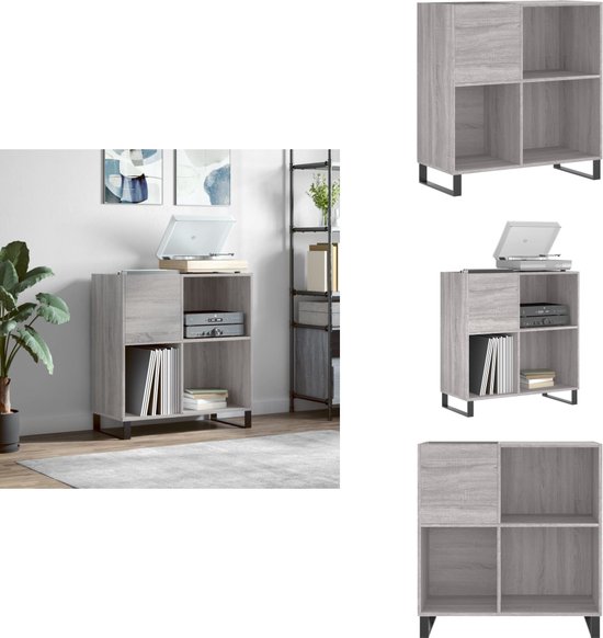 Support d'échelle et fixation plafond vidaXL Platenkast 84,5x38x89 cm bewerkt hout grijs sonoma