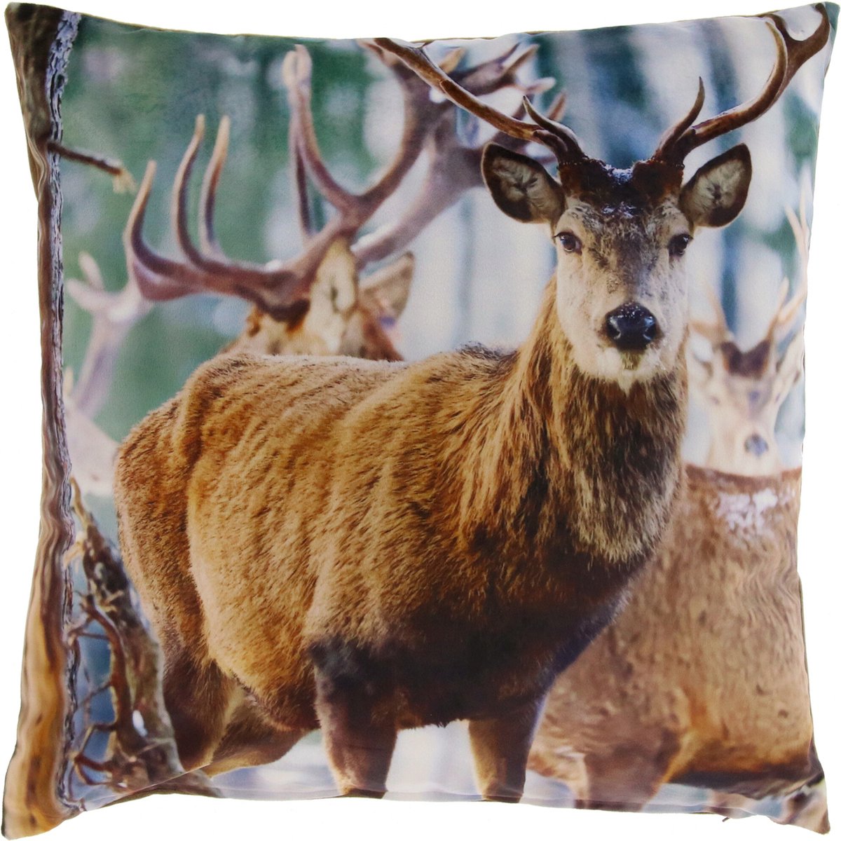 Unique Living Sierkussen Reindeer Print Dessin 3 - 45x45cm Multikleur
