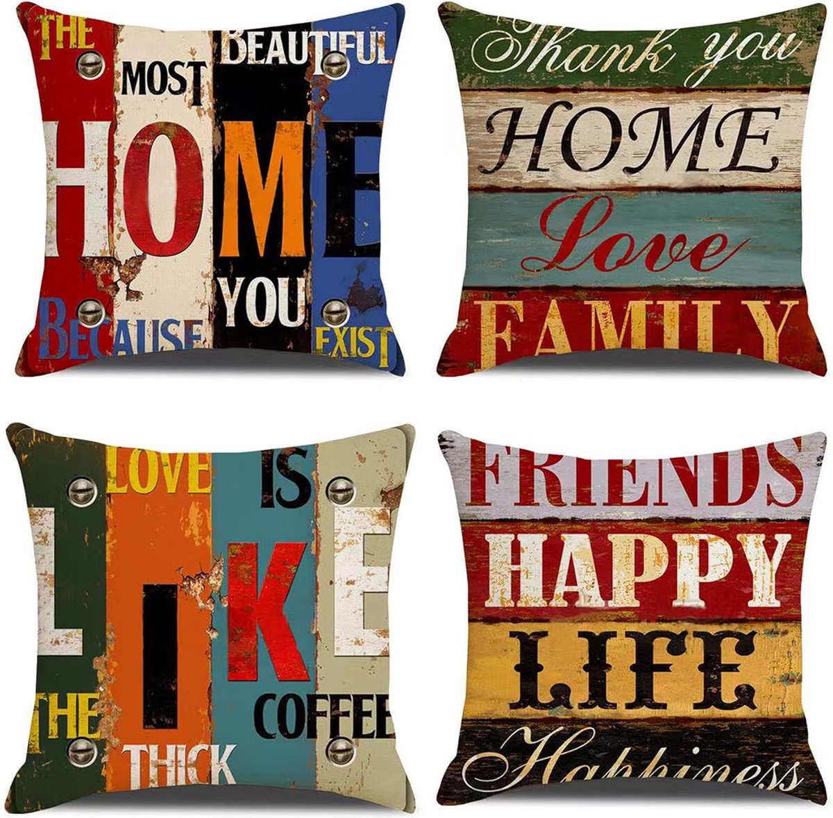 Goodivery ® Cushion Covers Set van 4 voor Moderne en Landelijke Sfeer in Huis en Kantoor