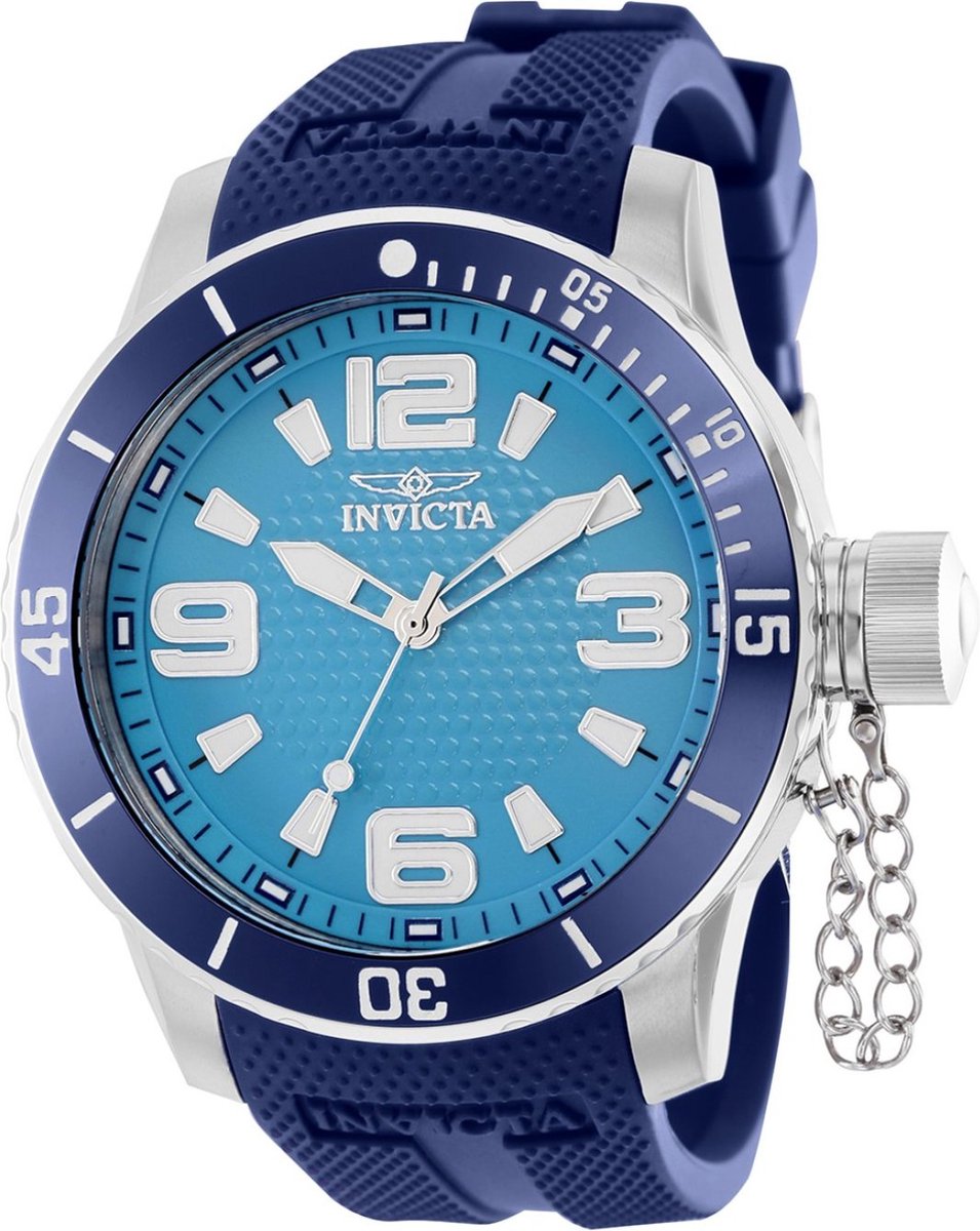 Invicta Specialty 38434 Heren Horloge - Waterdicht - Analoog - Quartz Uurwerk - Roestvrij Staal met blauwe Wijzerplaat - 48mm