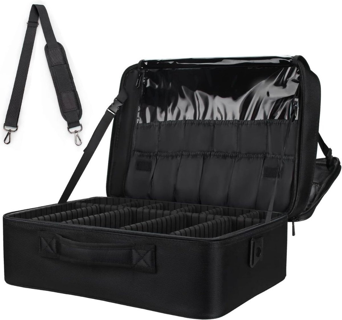 Goedkoopste Visagie Koffer - Cosmetica Koffer - Kapperskoffer - Make-up Koffer met Verstelbare Vakken – Pedicure en Nagelstyliste Beauty Koffer – Kapperstas – Waterdicht – Makkelijk Mee Te Nemen